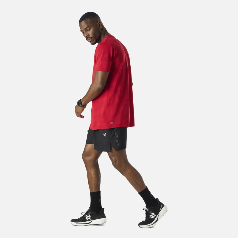 POLERA HOMBRE BUILT TO MOVE PRO T-SHIRT ROJO ANARANJADO VULCANO - 3