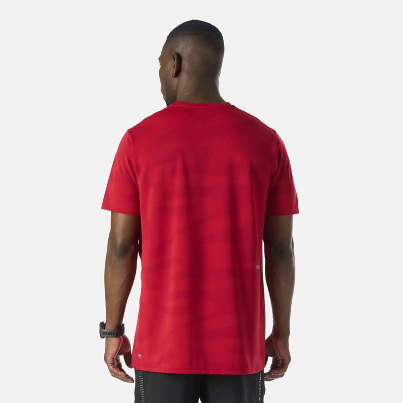 POLERA HOMBRE BUILT TO MOVE PRO T-SHIRT ROJO ANARANJADO VULCANO - 4