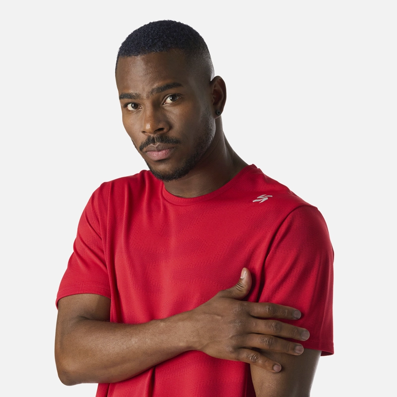 POLERA HOMBRE BUILT TO MOVE PRO T-SHIRT ROJO ANARANJADO VULCANO - 5