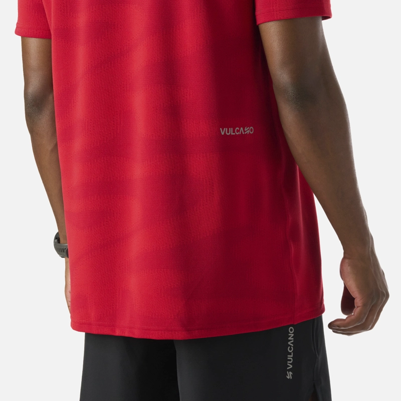 POLERA HOMBRE BUILT TO MOVE PRO T-SHIRT ROJO ANARANJADO VULCANO - 6