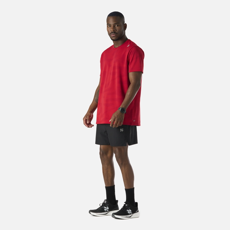 POLERA HOMBRE BUILT TO MOVE PRO T-SHIRT ROJO ANARANJADO VULCANO - 7