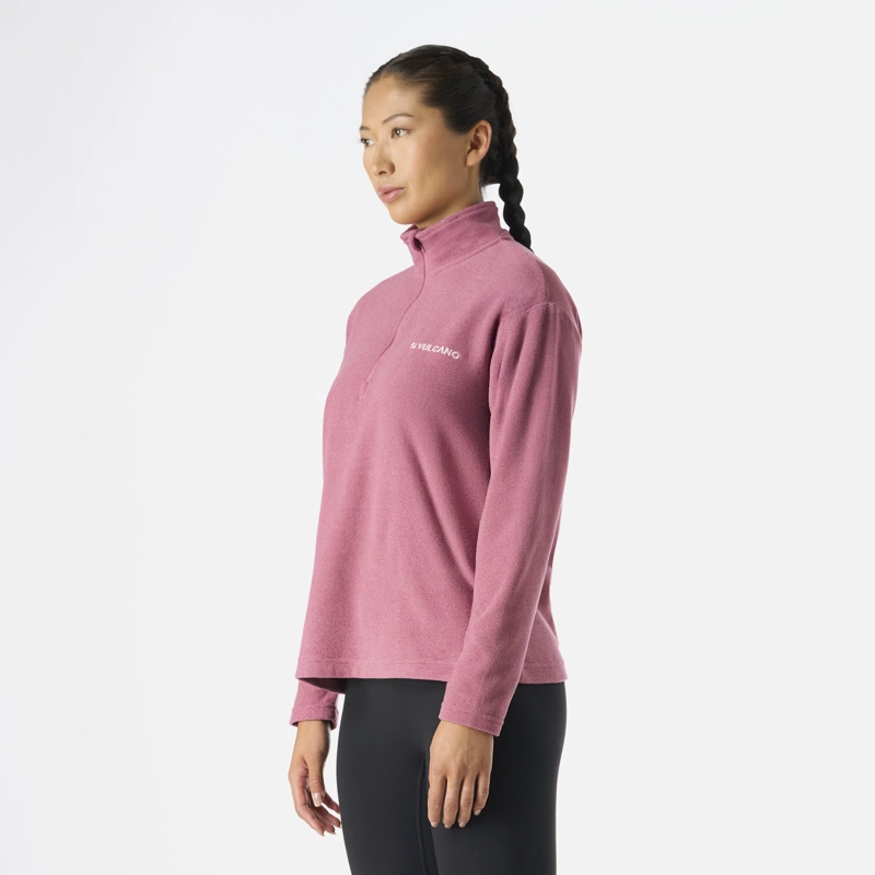 POLERON MUJER COOL DOWN 1/4 ZIP FLEECE ROSADO VULCANO - 2