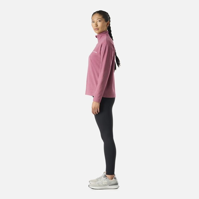 POLERON MUJER COOL DOWN 1/4 ZIP FLEECE ROSADO VULCANO - 3