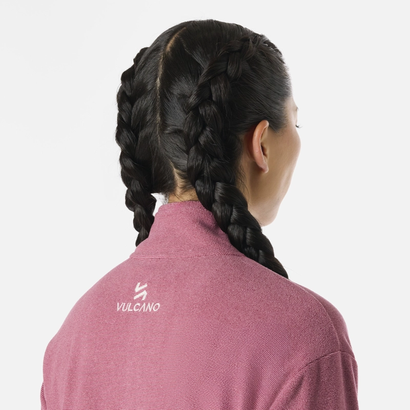 POLERON MUJER COOL DOWN 1/4 ZIP FLEECE ROSADO VULCANO - 6