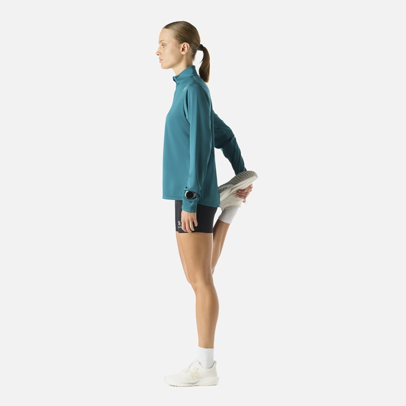 POLERON MUJER BUILT TO MOVE 1/4 ZIP MIDLAYER PETROLEO VULCANO - 3