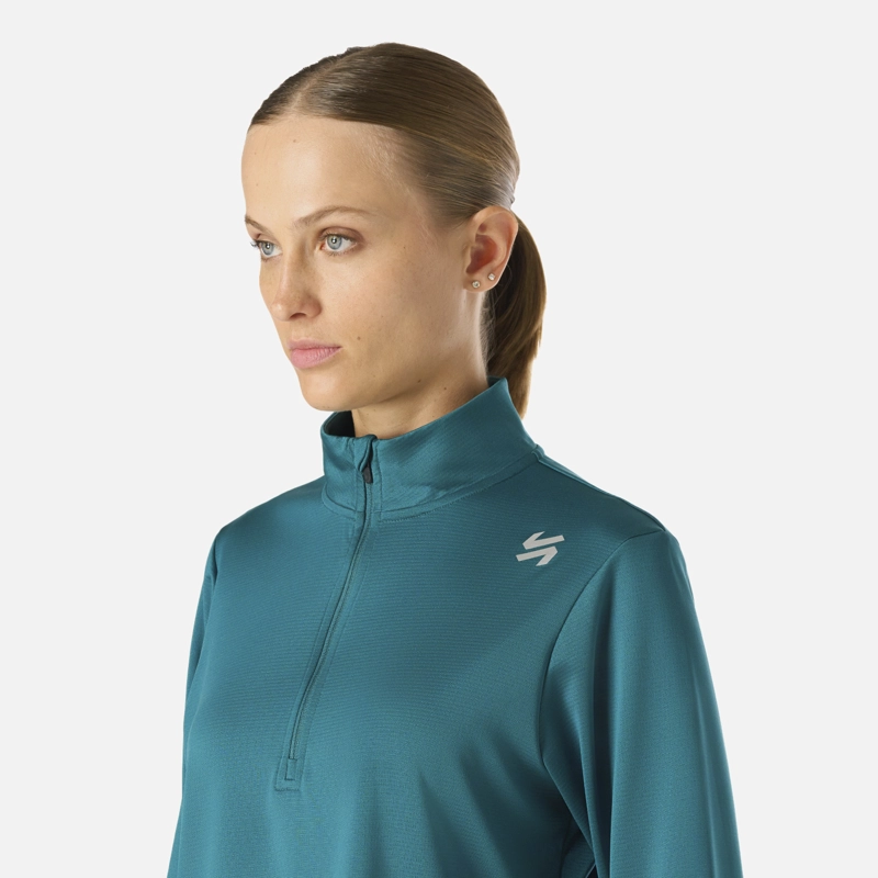 POLERON MUJER BUILT TO MOVE 1/4 ZIP MIDLAYER PETROLEO VULCANO - 5