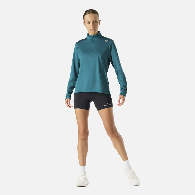 POLERON MUJER BUILT TO MOVE 1/4 ZIP MIDLAYER PETROLEO VULCANO - 8