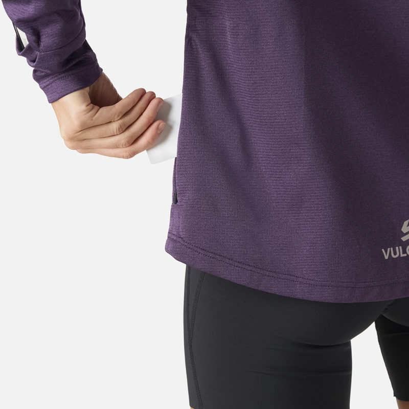 POLERON MUJER BUILT TO MOVE 1/4 ZIP MIDLAYER MORADO OSCURO VULCANO - 8
