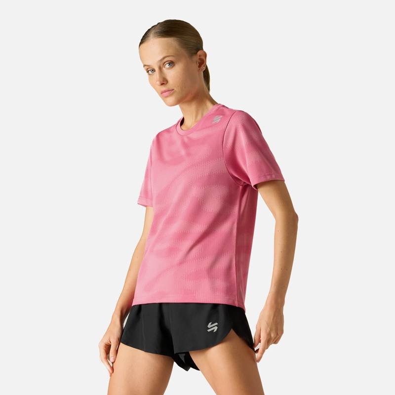 POLERA MUJER BUILT TO MOVE PRO T-SHIRT ROSADO VULCANO - 2