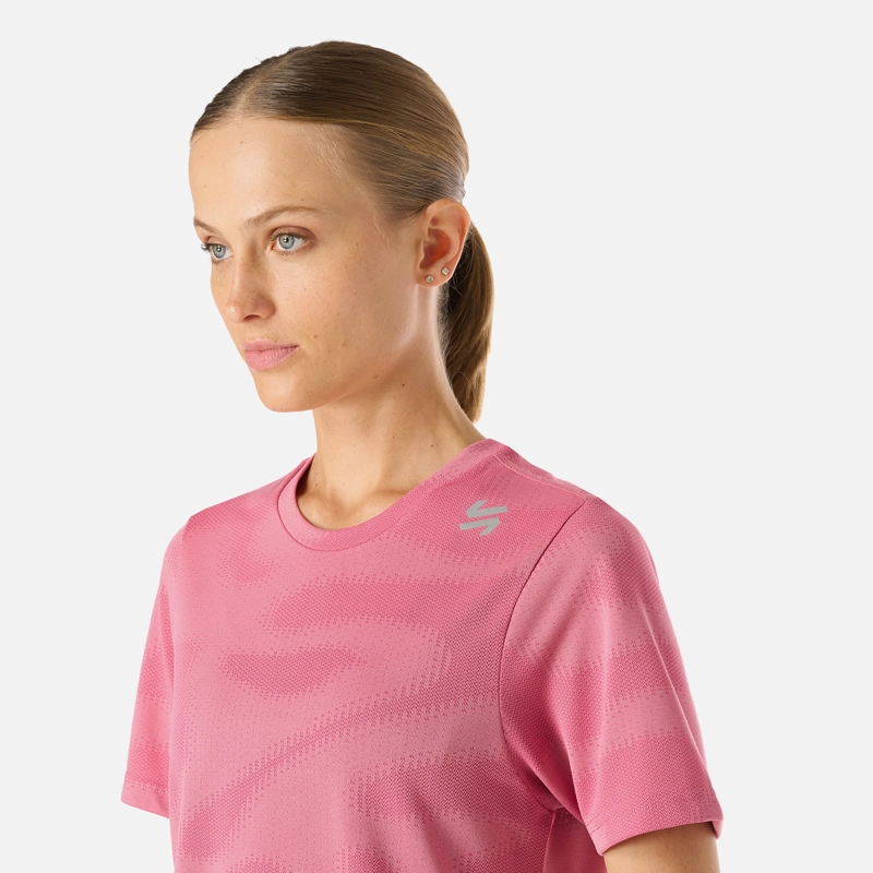 POLERA MUJER BUILT TO MOVE PRO T-SHIRT ROSADO VULCANO - 5