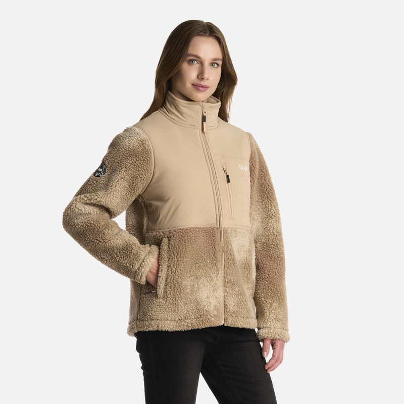 POLAR MUJER GLACIAR SHERPA-PRO JACKET PRINT CAQUI LIPPI - 2