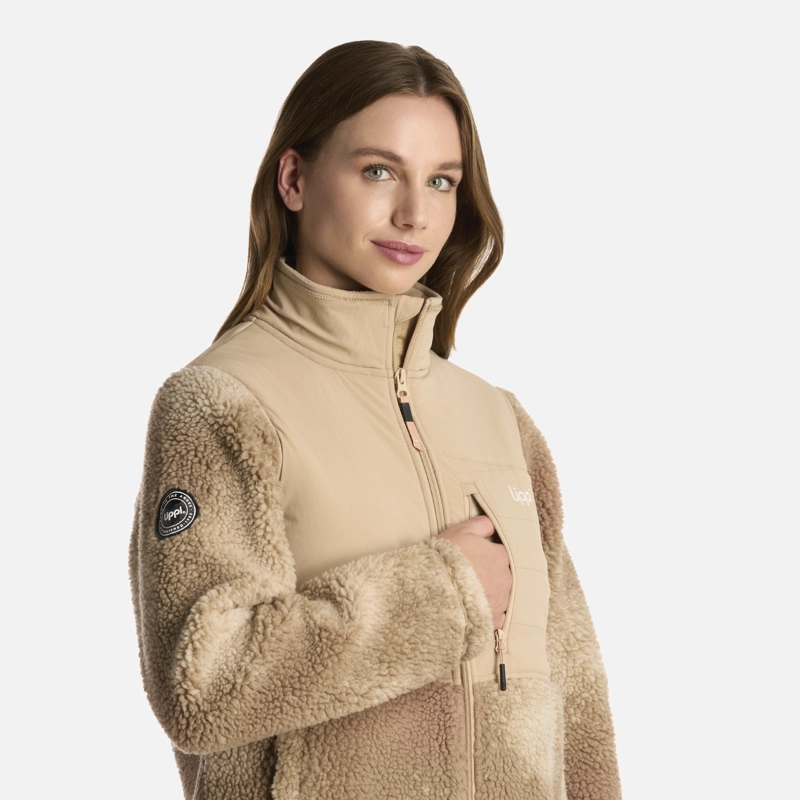 POLAR MUJER GLACIAR SHERPA-PRO JACKET PRINT CAQUI LIPPI - 4