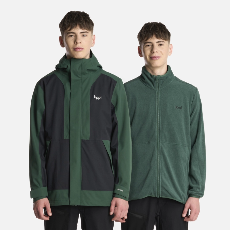 CHAQUETA TEEN BOY LAKE FUSION 3 B-DRY HOODY JACKET VERDE BOTELLA LIPPI - 1