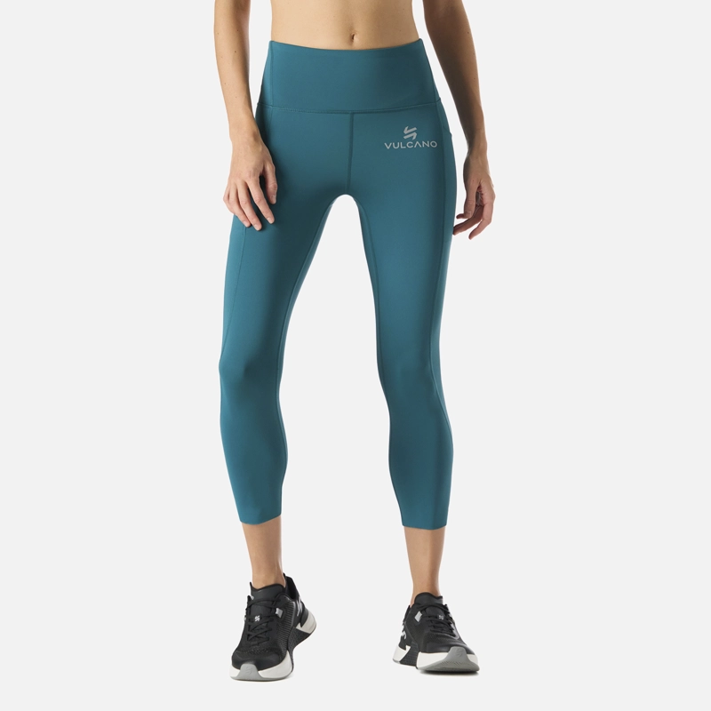 VULCANO CALZA MUJER BUILT TO MOVE COMPRESSIVE 3/4 SUPER HIGH RISE LEGGINS PETROLEO VULCANO