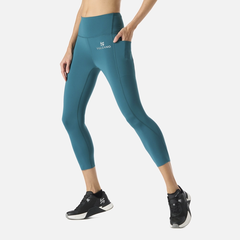 CALZA MUJER BUILT TO MOVE COMPRESSIVE 3/4 SUPER HIGH RISE LEGGINS PETROLEO VULCANO - 2