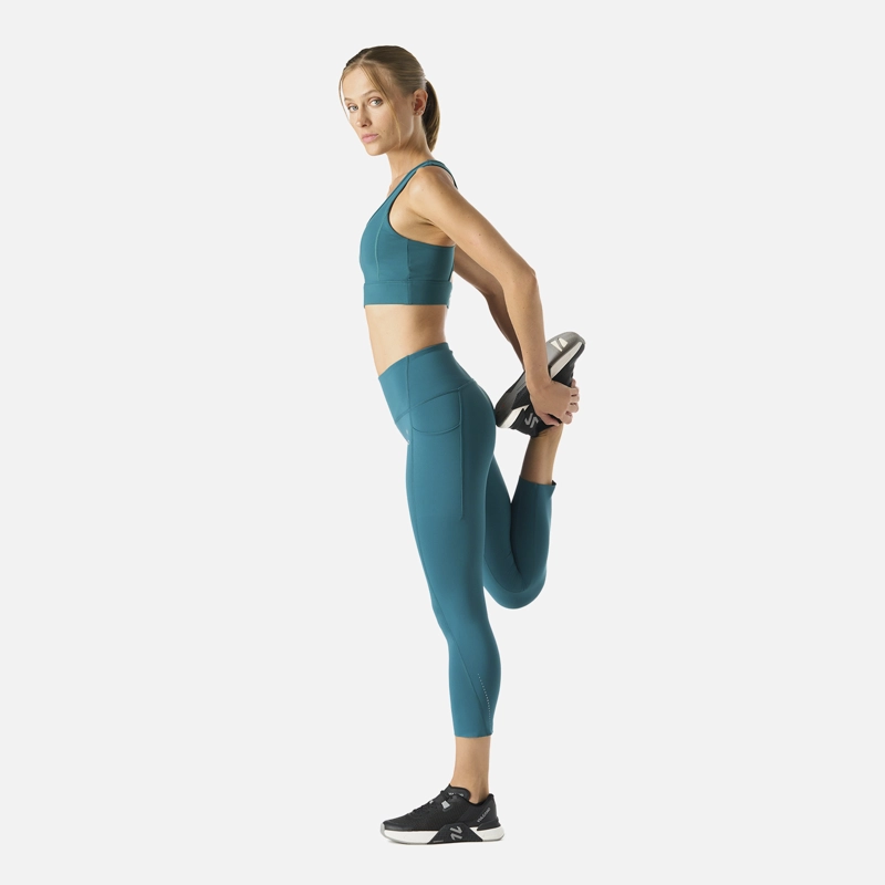 CALZA MUJER BUILT TO MOVE COMPRESSIVE 3/4 SUPER HIGH RISE LEGGINS PETROLEO VULCANO - 3