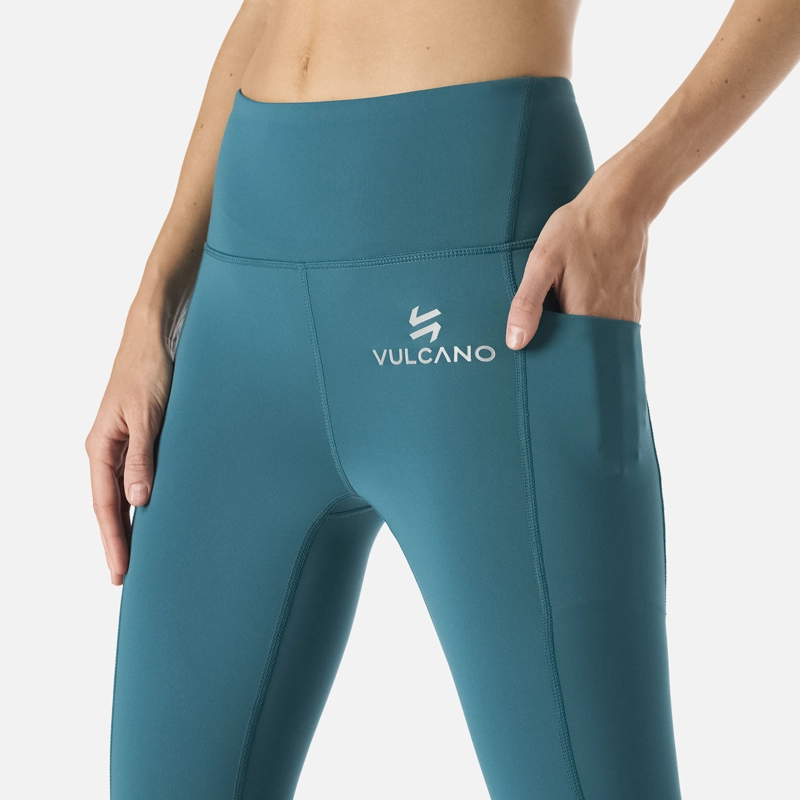 CALZA MUJER BUILT TO MOVE COMPRESSIVE 3/4 SUPER HIGH RISE LEGGINS PETROLEO VULCANO - 5