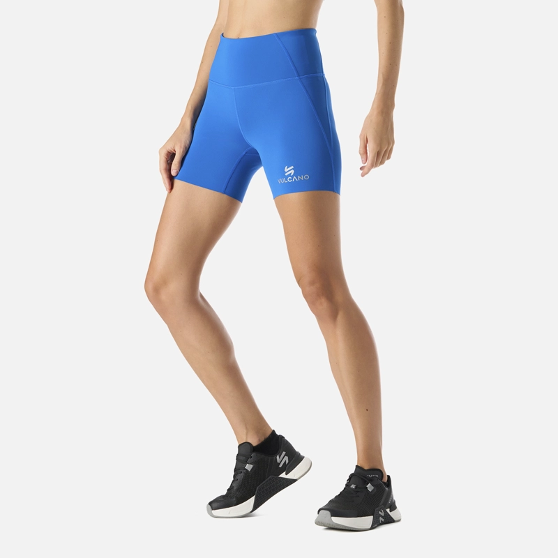 CALZA MUJER BUILT TO MOVE COMPRESSIVE SHORT HIGH RISE LEGGINS AZUL VULCANO - 2