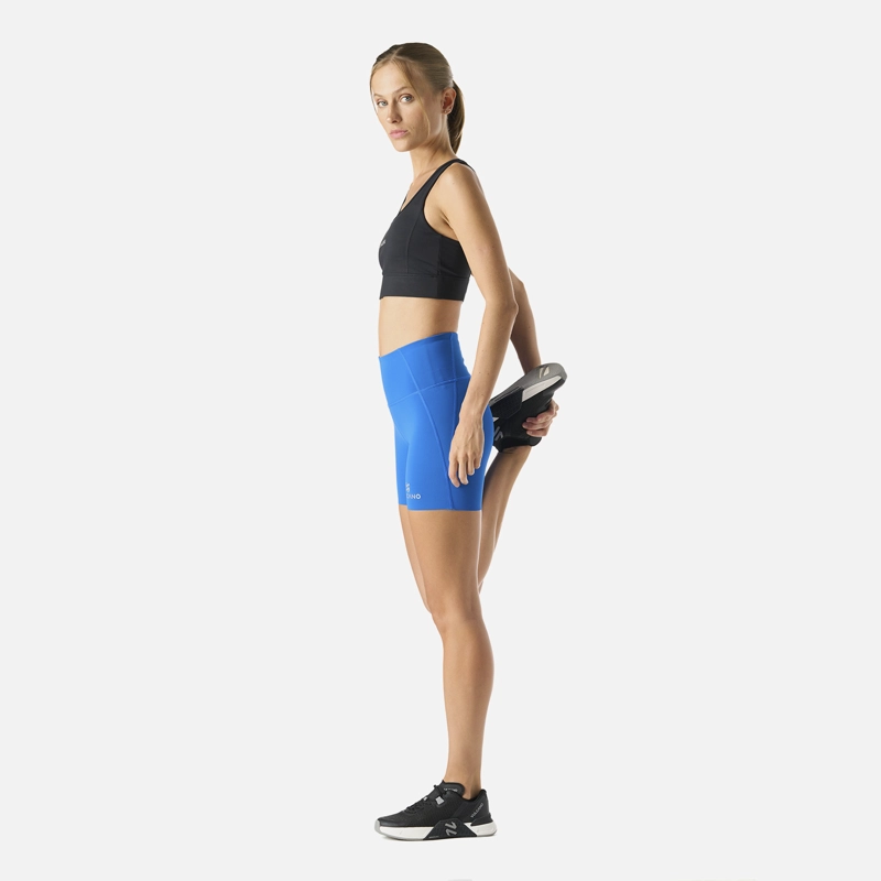 CALZA MUJER BUILT TO MOVE COMPRESSIVE SHORT HIGH RISE LEGGINS AZUL VULCANO - 3