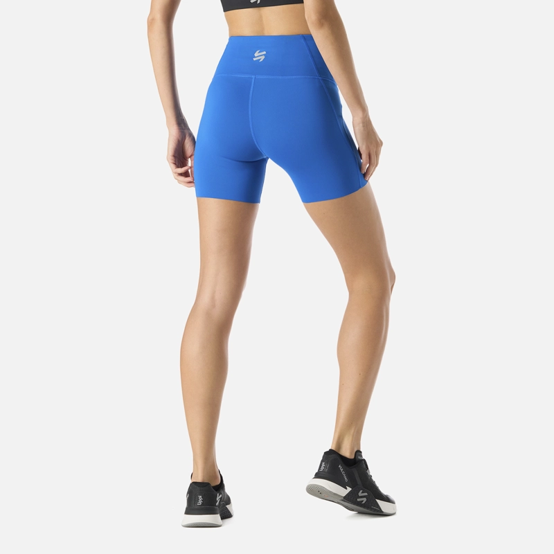 CALZA MUJER BUILT TO MOVE COMPRESSIVE SHORT HIGH RISE LEGGINS AZUL VULCANO - 4