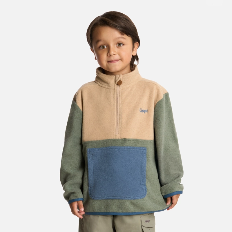 POLAR NIÑO FOREST 14 ZIP SWEATSHIRT JADE OSCURO LIPPI - 1