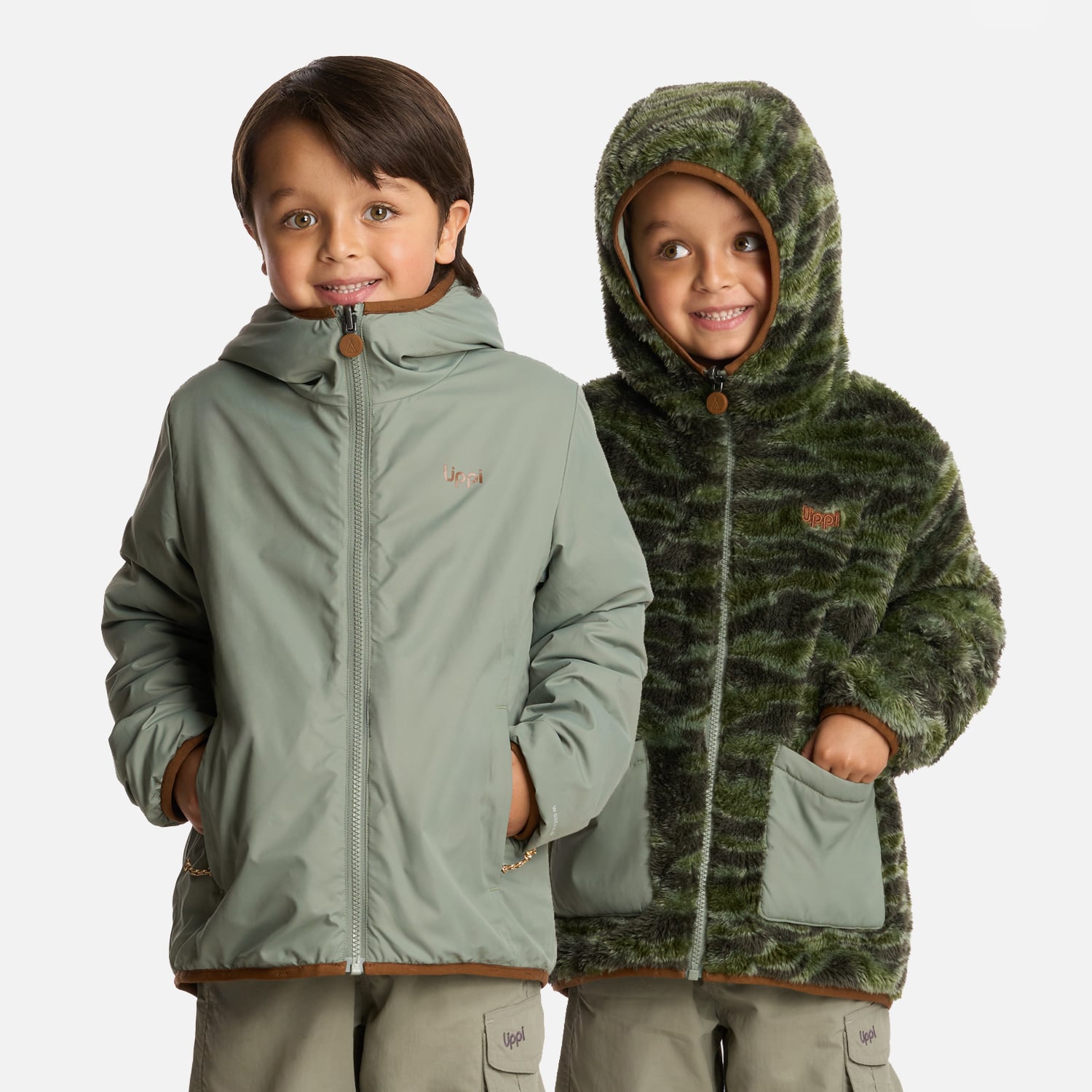 CHAQUETA NIÑO TWO-FACES HOODY PRINT JADE OSCURO LIPPI I25 - 1