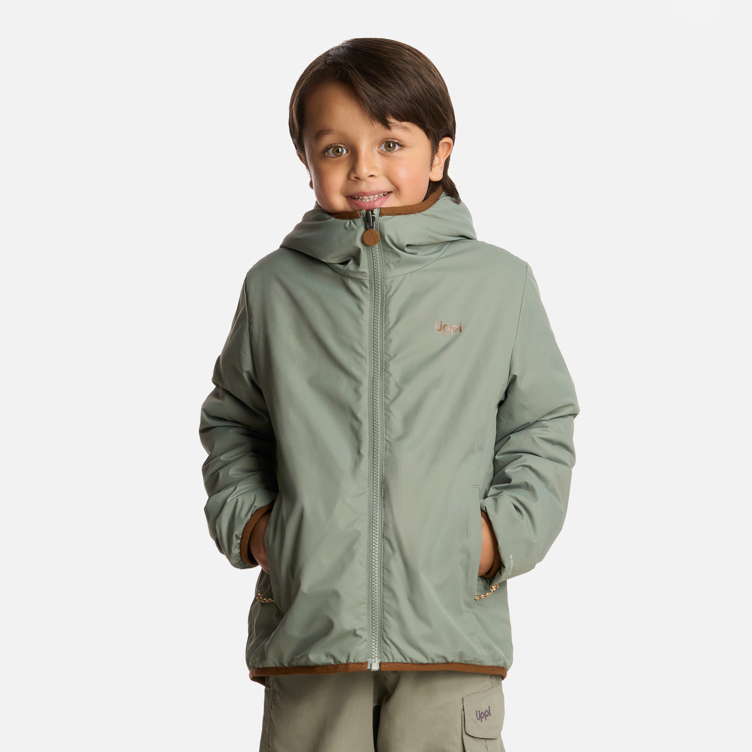CHAQUETA NIÑO TWO-FACES HOODY PRINT JADE OSCURO LIPPI I25 - 2