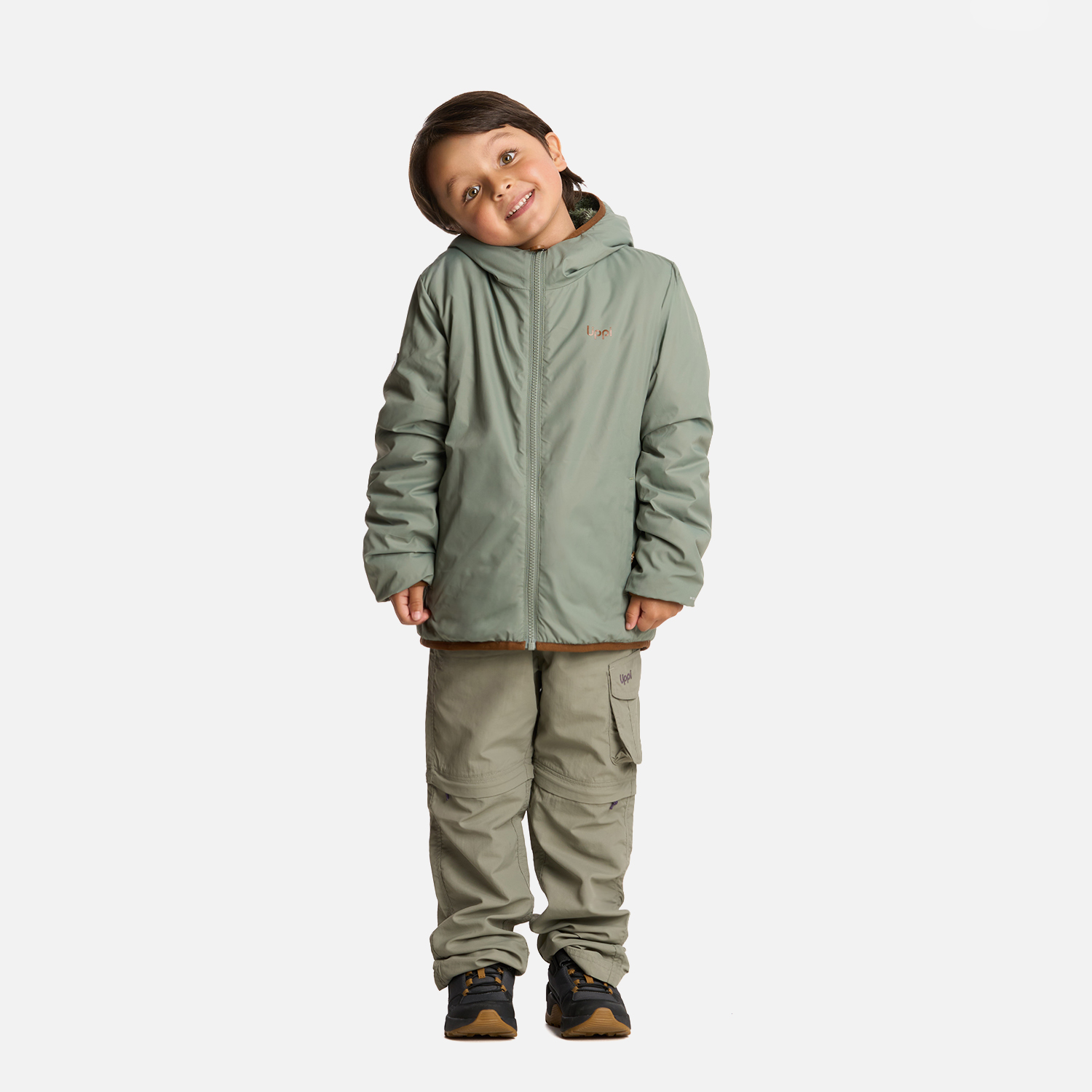 CHAQUETA NIÑO TWO-FACES HOODY PRINT JADE OSCURO LIPPI I25 - 8