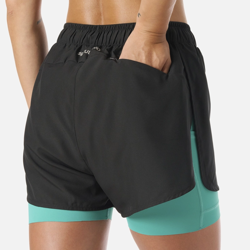 SHORTS MUJER BUILT TO MOVE 2-IN-1 2,5' SHORTS NEGRO / TURQUESA VULCANO - 6