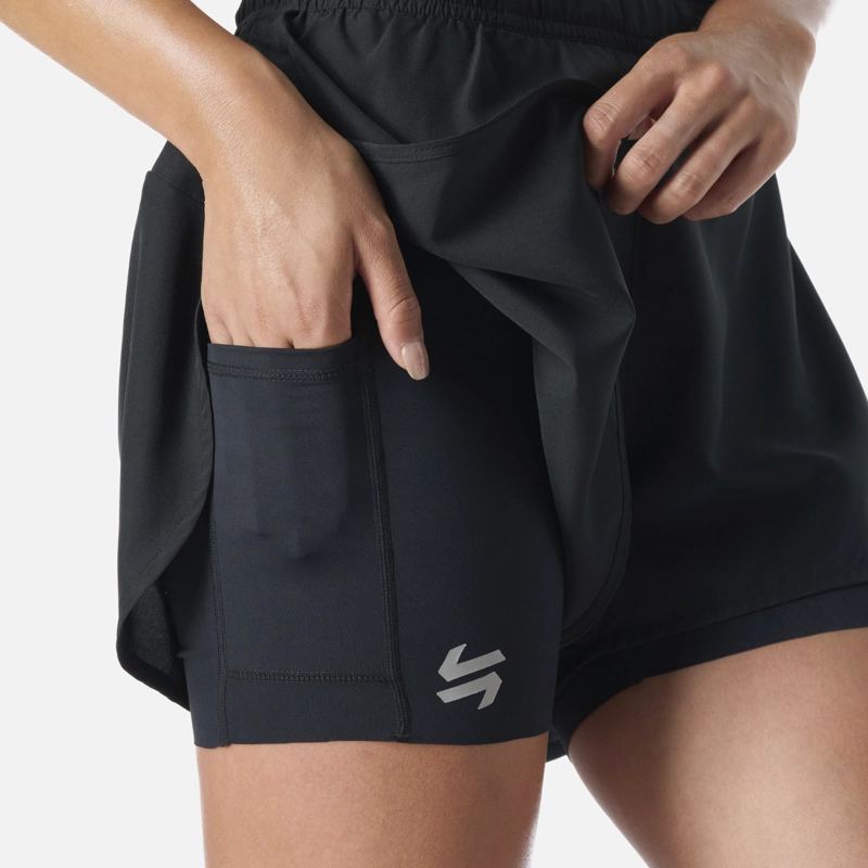 SHORTS MUJER BUILT TO MOVE 2-IN-1 2,5' SHORTS NEGRO VULCANO - 5