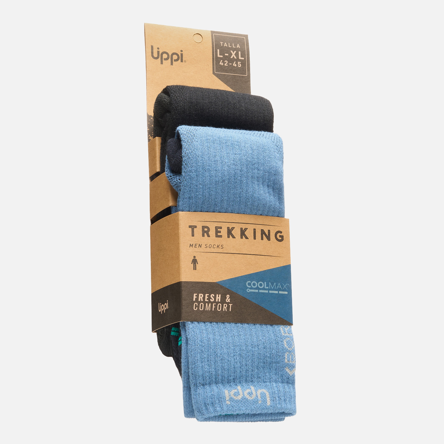 CALCETIN HOMBRE DUO TREKKING LIGHT NEGRO/AZUL PIEDRA LIPPI - 2