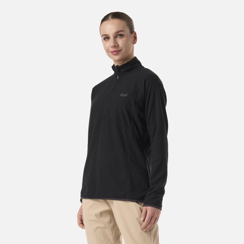 POLERON MUJER JACARANDA NANO-F 1/4 ZIP NEGRO LIPPI V26 - 2