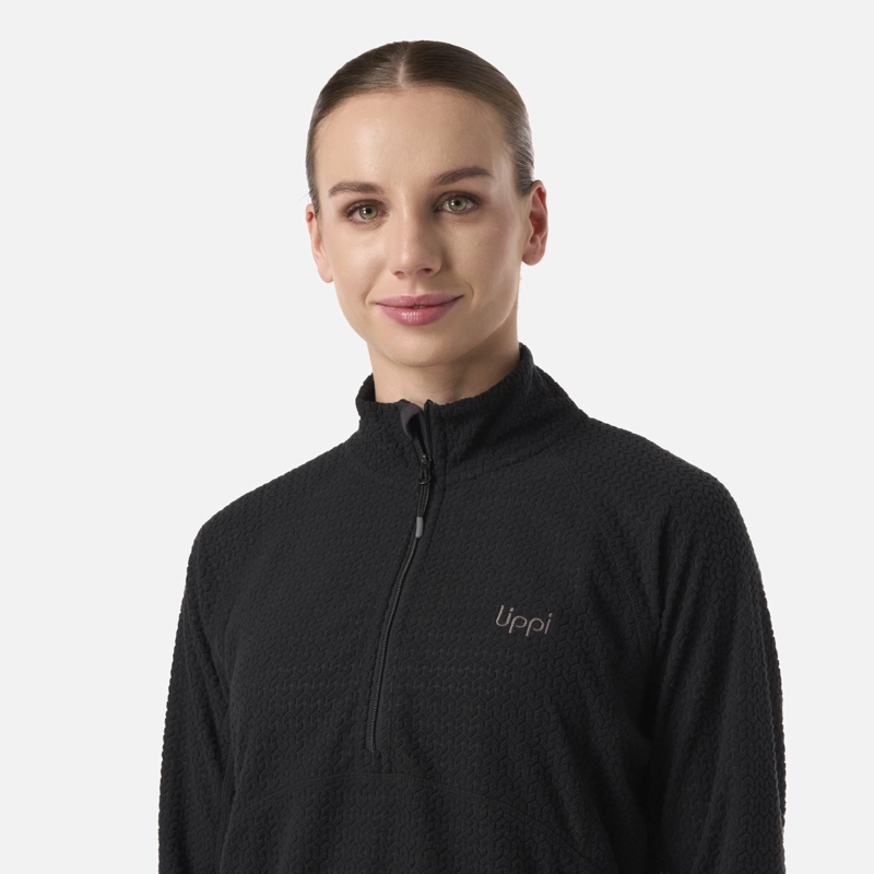 POLERON MUJER JACARANDA NANO-F 1/4 ZIP NEGRO LIPPI V26 - 4