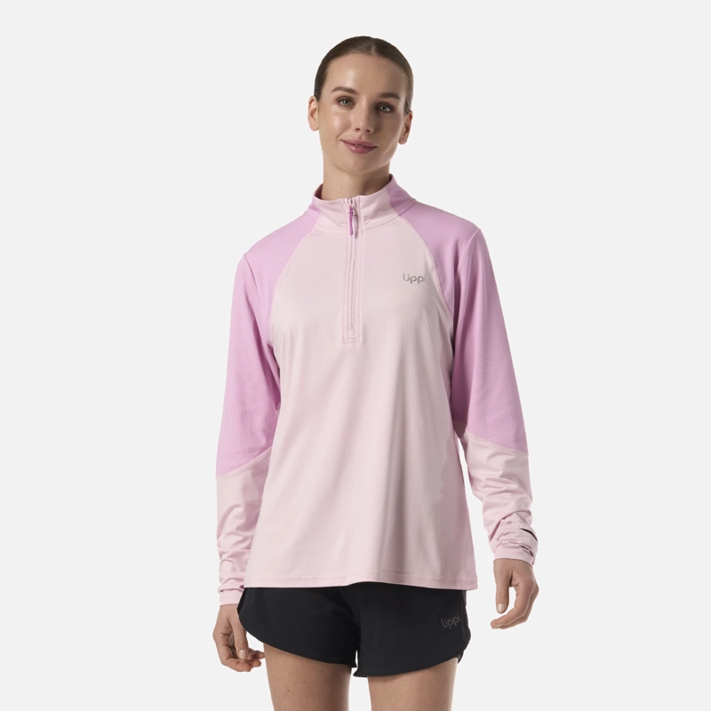 POLERON MUJER PUERTO TRUCCO 1/4 ZIP ROSA LIPPI - 1