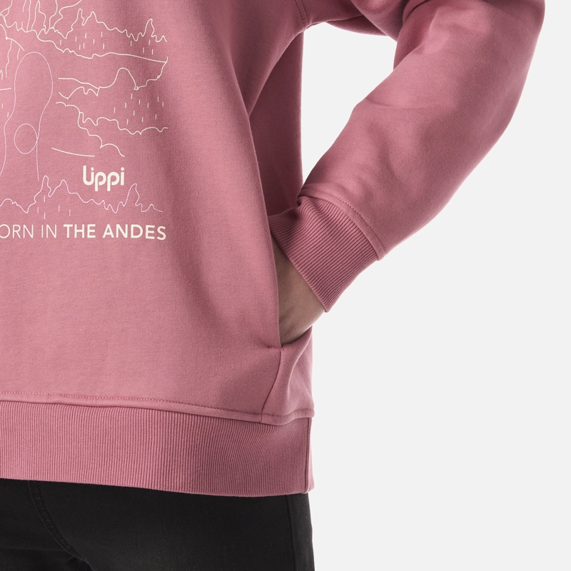 POLERON MUJER INSIGNE HOODY SWEATSHIRT FRONT PRINT ROSA LIPPI V26 - 6