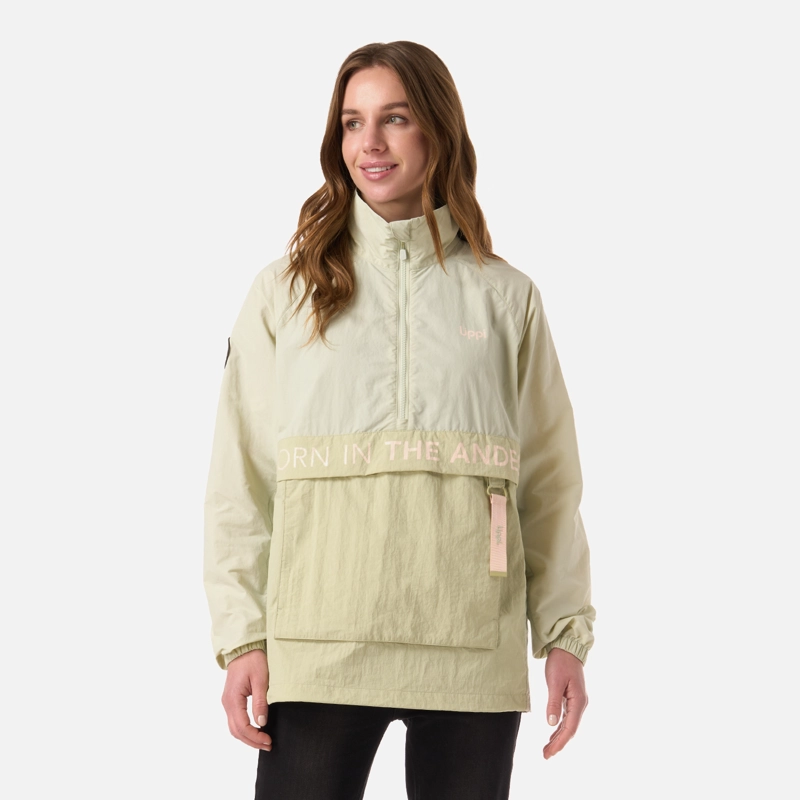 CHAQUETA MUJER WINDCITY WINDBREAKER 1/4 ZIP JACKET VERDE CLARO LIPPI - 1