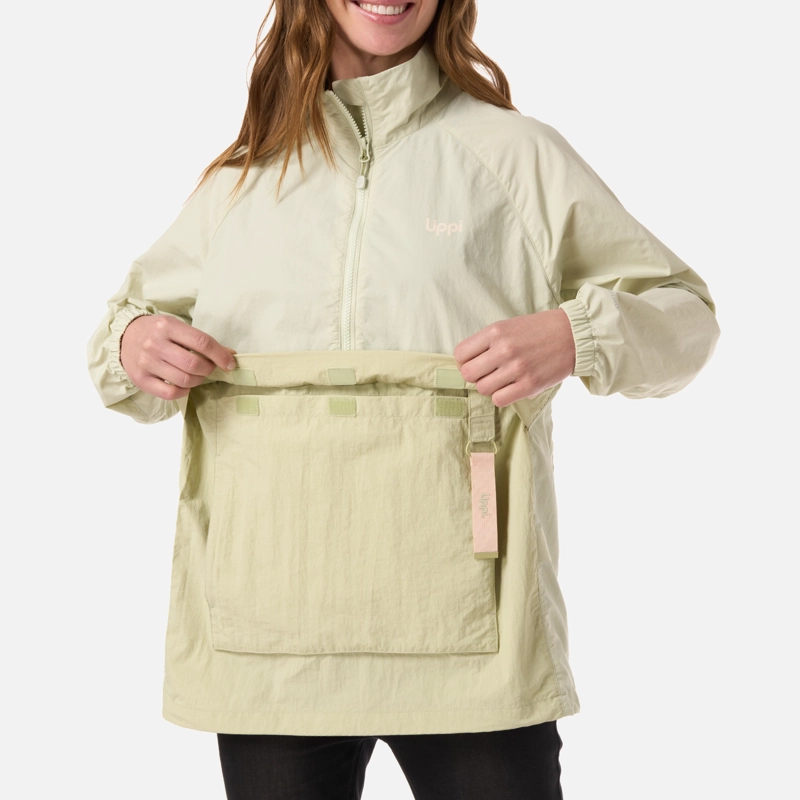 CHAQUETA MUJER WINDCITY WINDBREAKER 1/4 ZIP JACKET VERDE CLARO LIPPI - 5