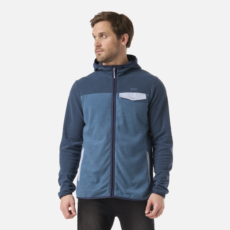POLAR HOMBRE FIREPLACE FULL ZIP HOODY SWEATSHIRT AZUL OSCURO LIPPI - 2