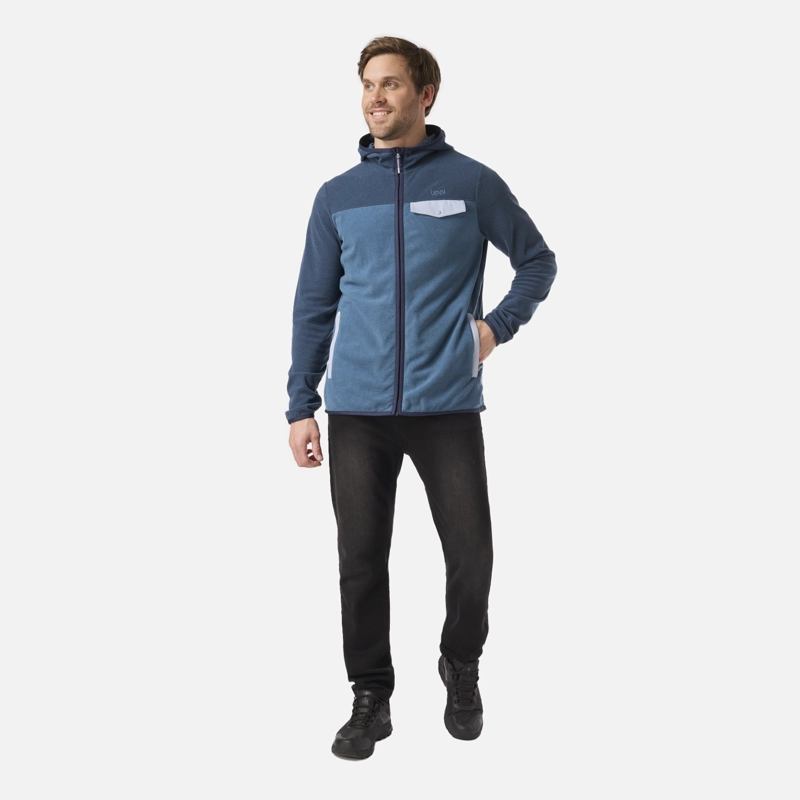 POLAR HOMBRE FIREPLACE FULL ZIP HOODY SWEATSHIRT AZUL OSCURO LIPPI - 6