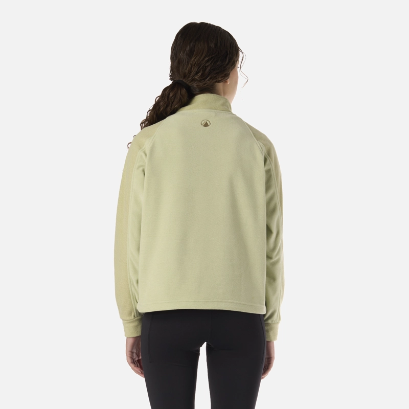 POLAR TEEN GIRL FIREPLACE 1/4 ZIP SWEATSHIRT VERDE MANZANA LIPPI V26 - 3