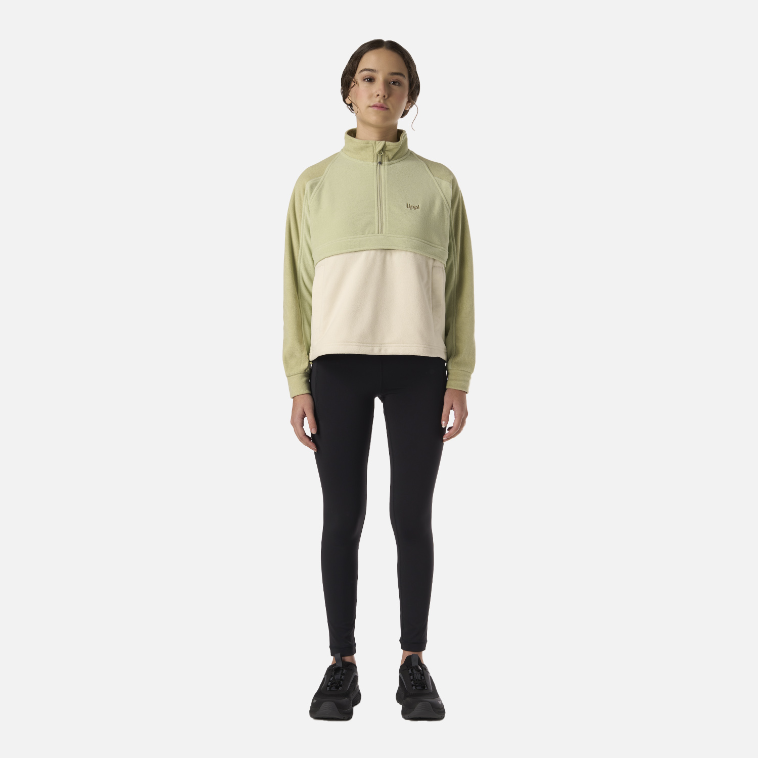 POLAR TEEN GIRL FIREPLACE 1/4 ZIP SWEATSHIRT VERDE MANZANA LIPPI V26 - 8