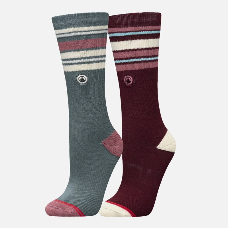 CALCETINES MUJER DUO TRAVEL WALK CLASSIC VINO PETROLEO LIPPI V26 - 1