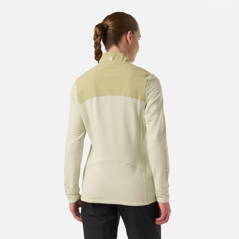 POLERON MUJER KAROVA NANO-F 1/4 ZIP VERDE CLARO LIPPI - 3