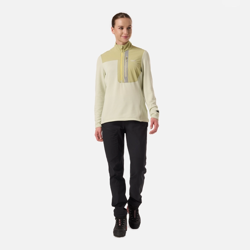 POLERON MUJER KAROVA NANO-F 1/4 ZIP VERDE CLARO LIPPI - 6