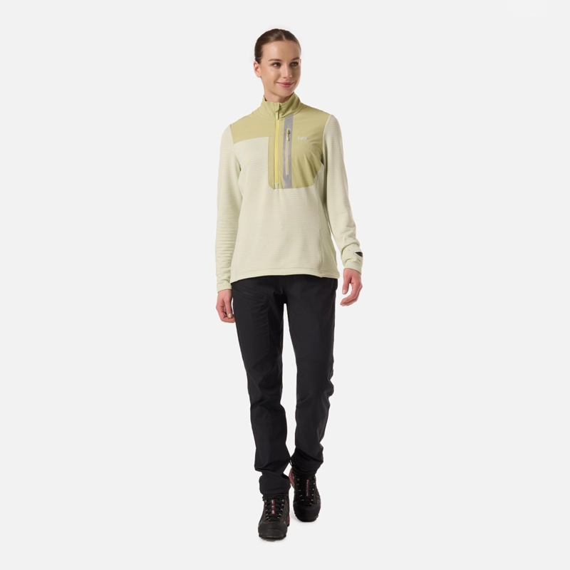 POLERON MUJER KAROVA NANO-F 1/4 ZIP VERDE CLARO LIPPI - 6