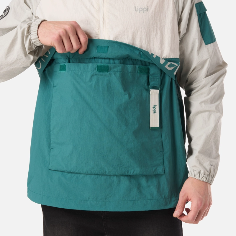 CHAQUETA HOMBRE WINDCITY WINDBREAKER 1/4 ZIP JACKET GRIS CLARO LIPPI - 5
