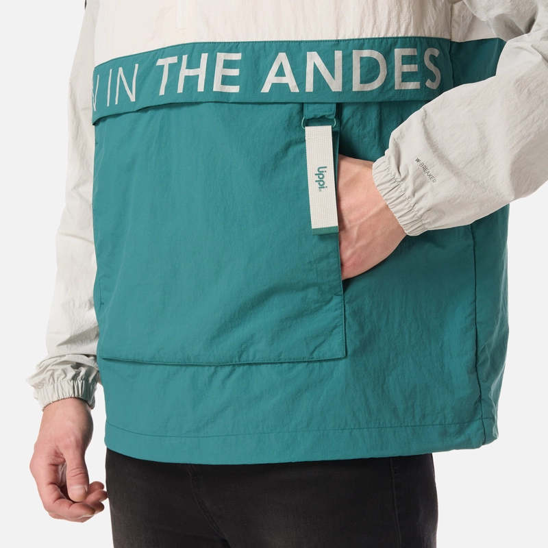 CHAQUETA HOMBRE WINDCITY WINDBREAKER 1/4 ZIP JACKET GRIS CLARO LIPPI - 6