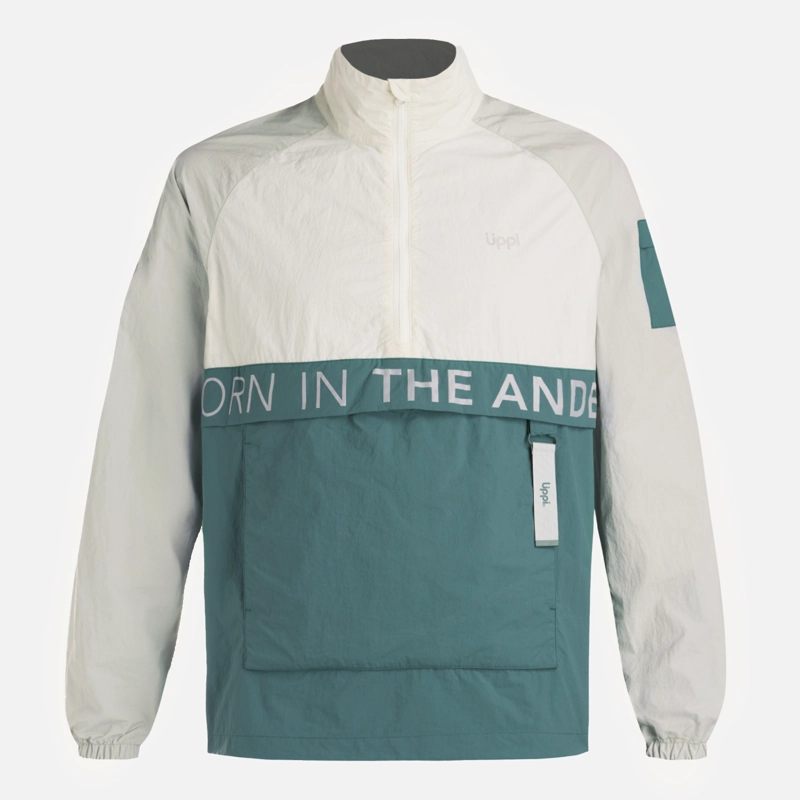 CHAQUETA HOMBRE WINDCITY WINDBREAKER 1/4 ZIP JACKET GRIS CLARO LIPPI - 9