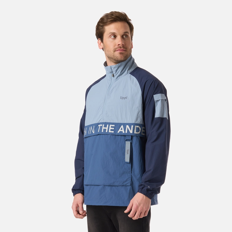CHAQUETA HOMBRE WINDCITY WINDBREAKER 1/4 ZIP JACKET AZUL PIEDRA LIPPI - 2