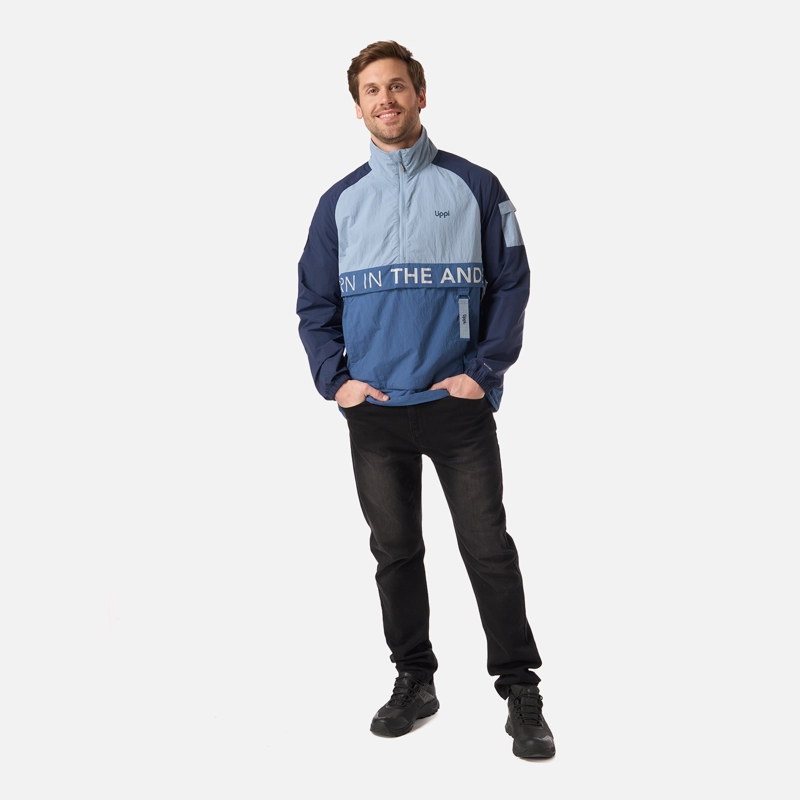 CHAQUETA HOMBRE WINDCITY WINDBREAKER 1/4 ZIP JACKET AZUL PIEDRA LIPPI - 8